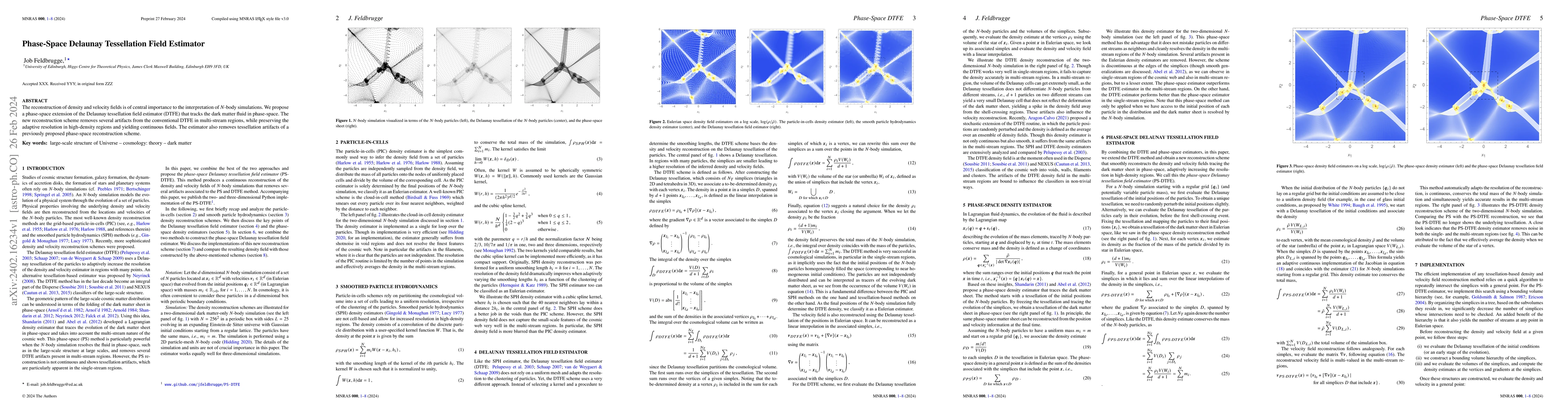 Thumbnail for Phase-Space Delaunay Tessellation Field Estimator
