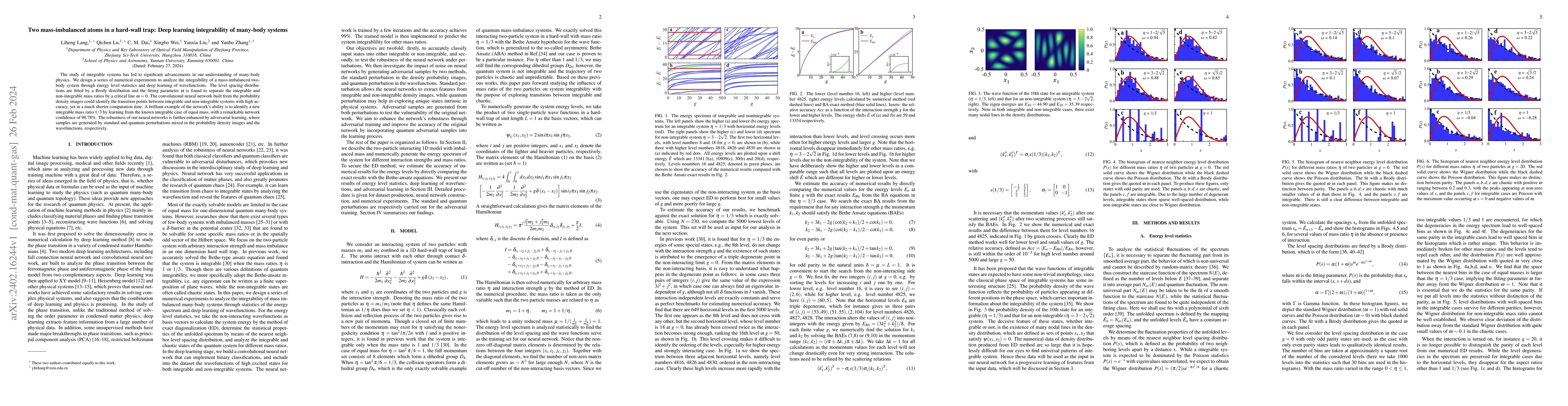 Thumbnail for Two mass-imbalanced atoms in a hard-wall trap: Deep learning
  integrability of many-body systems