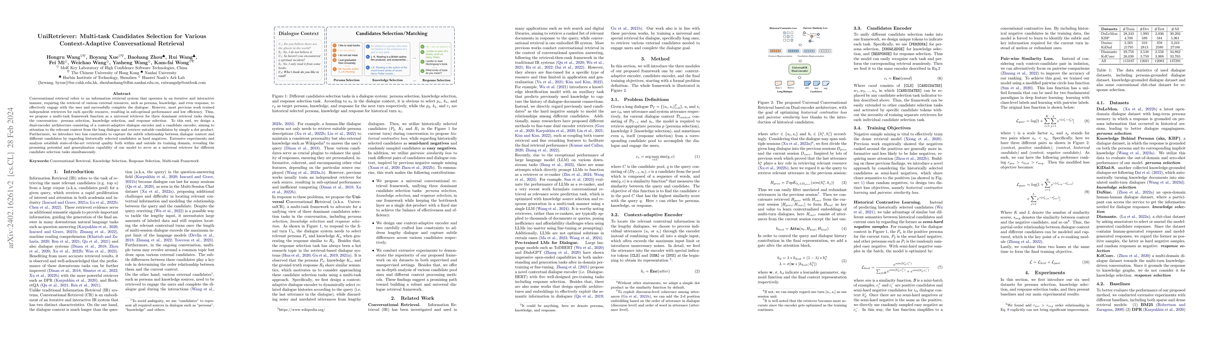 Thumbnail for UniRetriever: Multi-task Candidates Selection for Various
  Context-Adaptive Conversational Retrieval