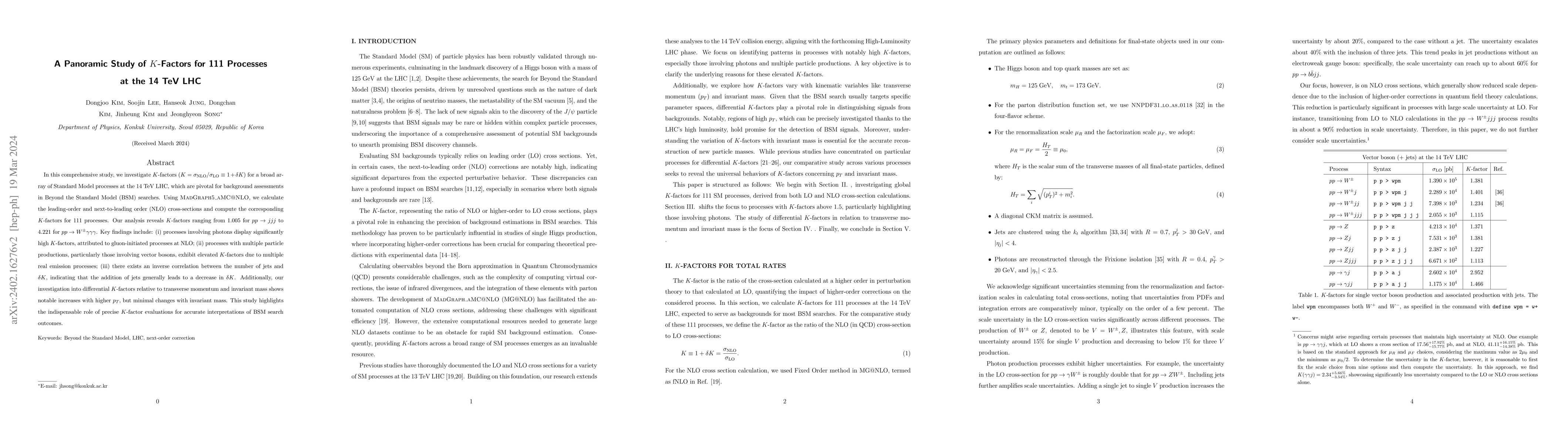 Thumbnail for A Panoramic Study of $K$-Factors for 111 Processes at the 14 TeV LHC