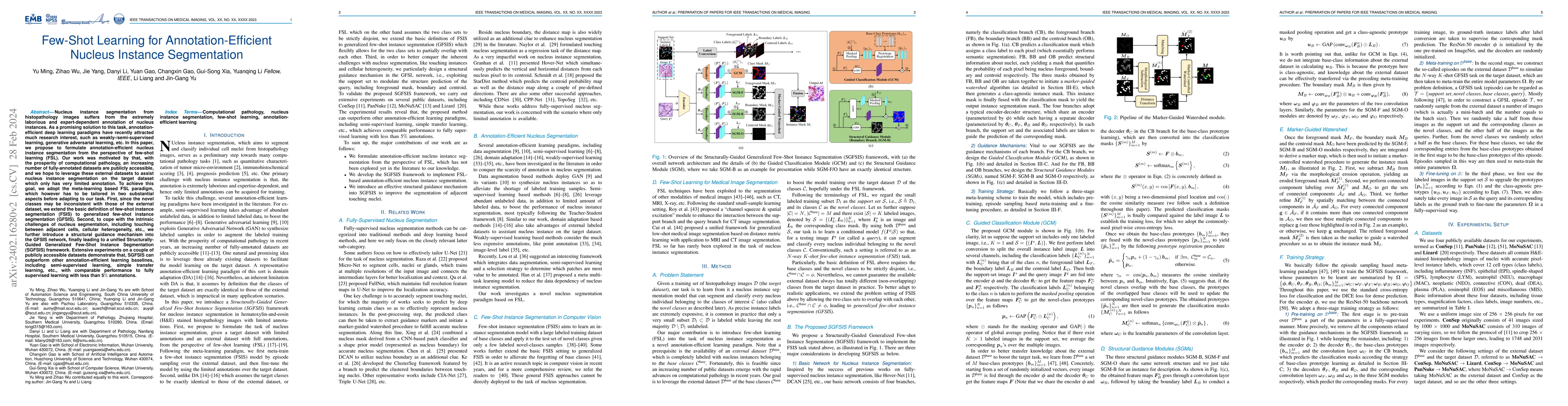 Thumbnail for Few-Shot Learning for Annotation-Efficient Nucleus Instance Segmentation