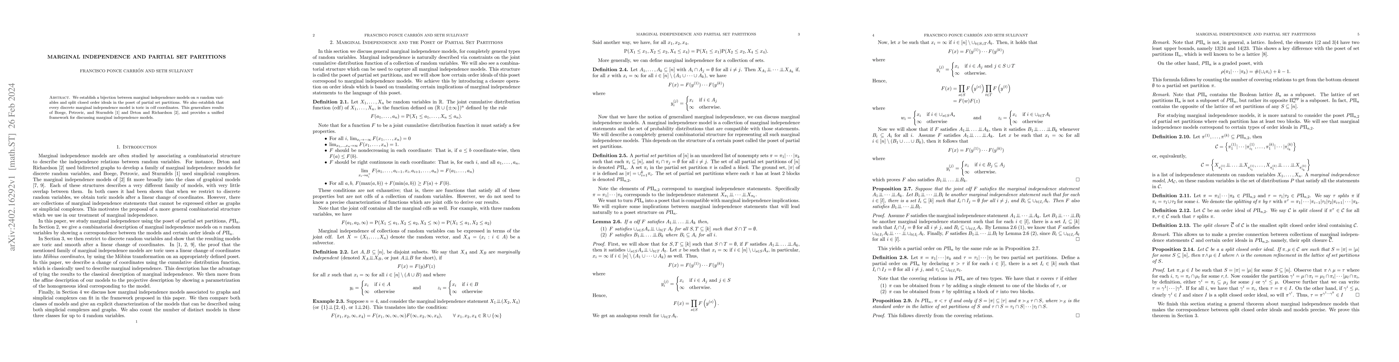 Thumbnail for Marginal Independence and Partial Set Partitions