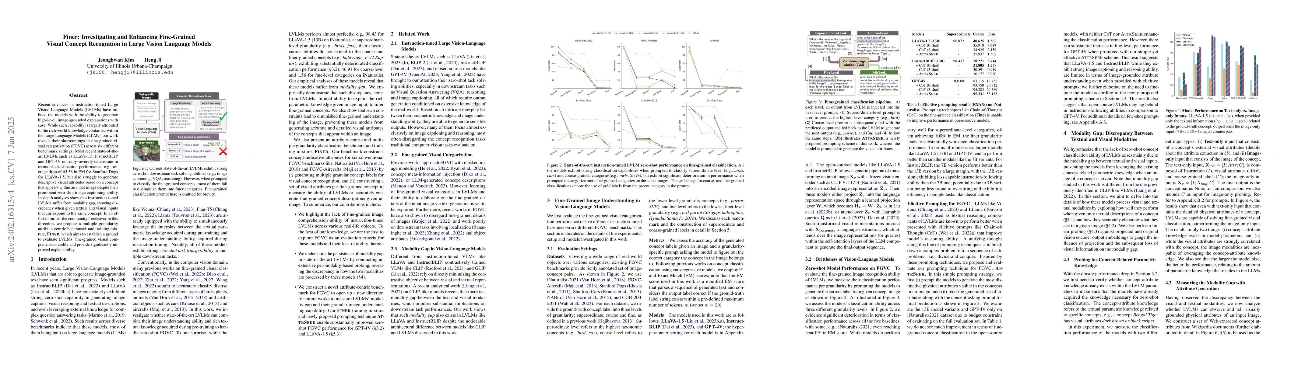 Thumbnail for Finer: Investigating and Enhancing Fine-Grained Visual Concept
  Recognition in Large Vision Language Models