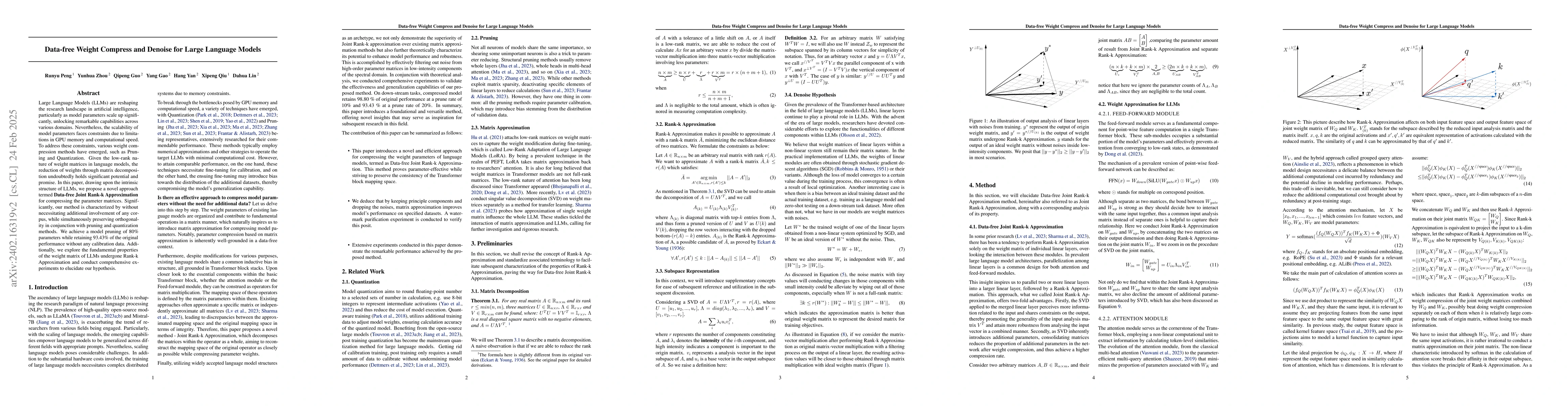 Thumbnail for Data-freeWeight Compress and Denoise for Large Language Models