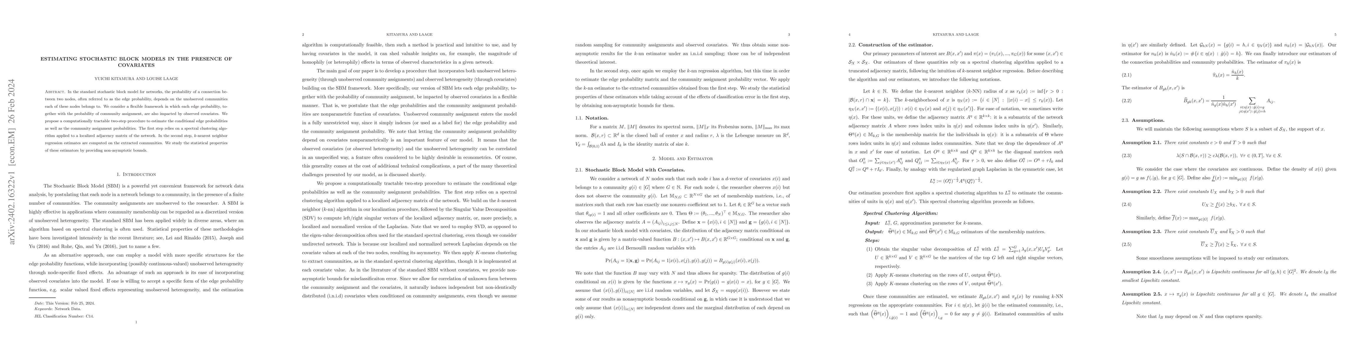 Thumbnail for Estimating Stochastic Block Models in the Presence of Covariates