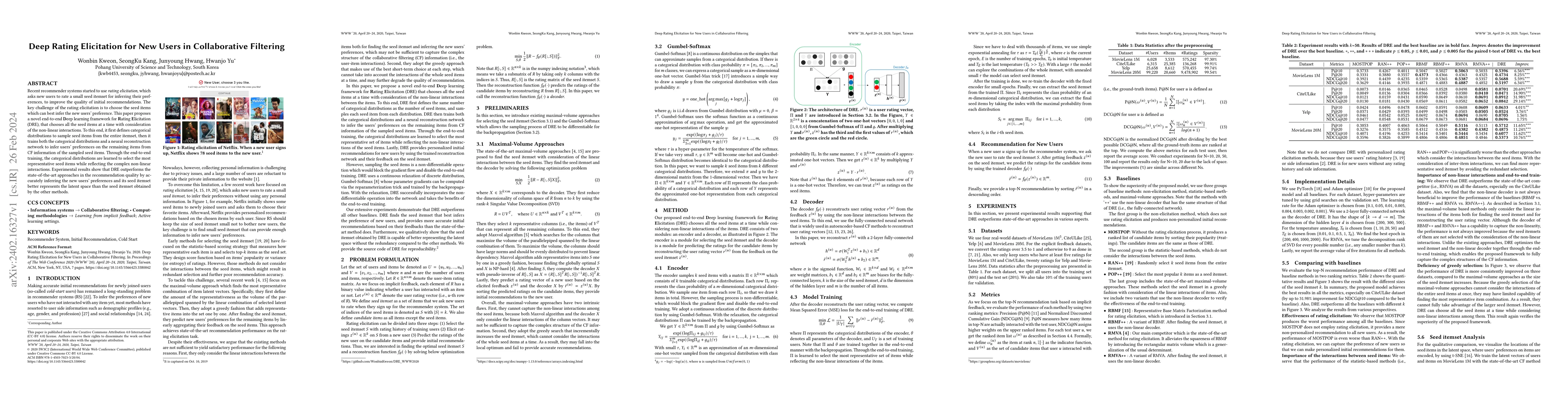 Thumbnail for Deep Rating Elicitation for New Users in Collaborative Filtering