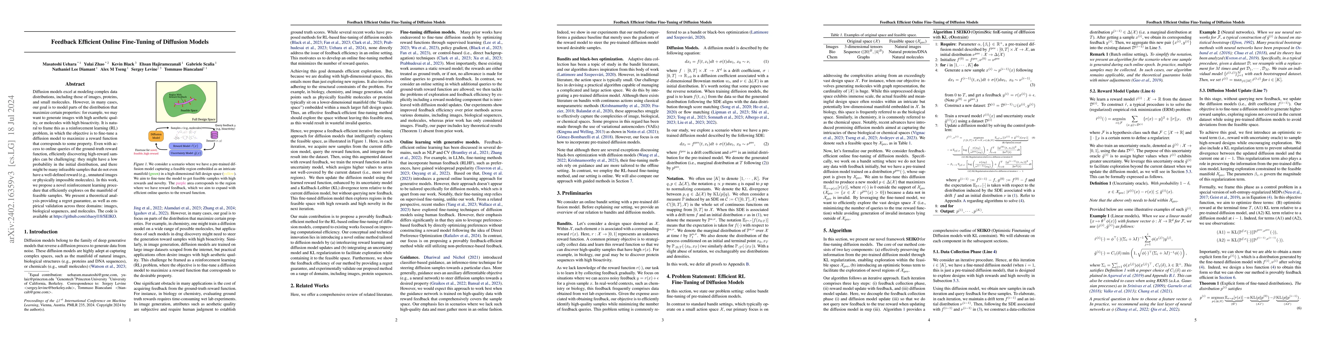 Thumbnail for Feedback Efficient Online Fine-Tuning of Diffusion Models