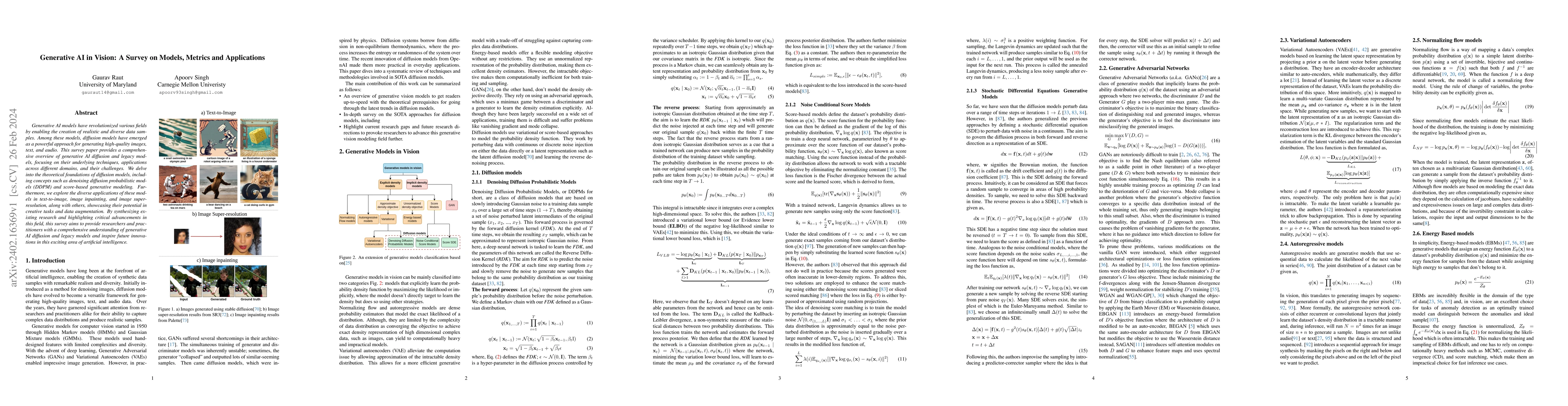 Thumbnail for Generative AI in Vision: A Survey on Models, Metrics and Applications