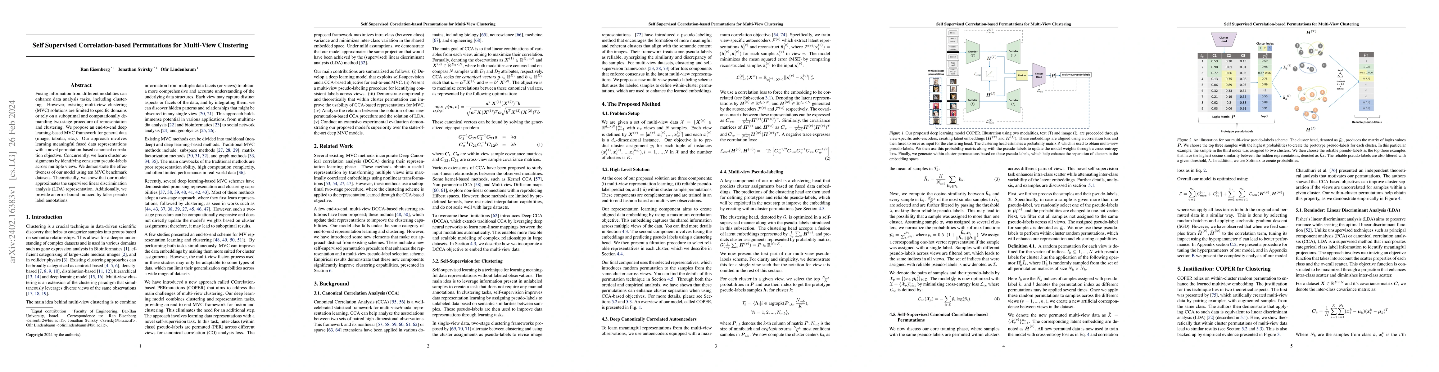 Thumbnail for Self Supervised Correlation-based Permutations for Multi-View Clustering