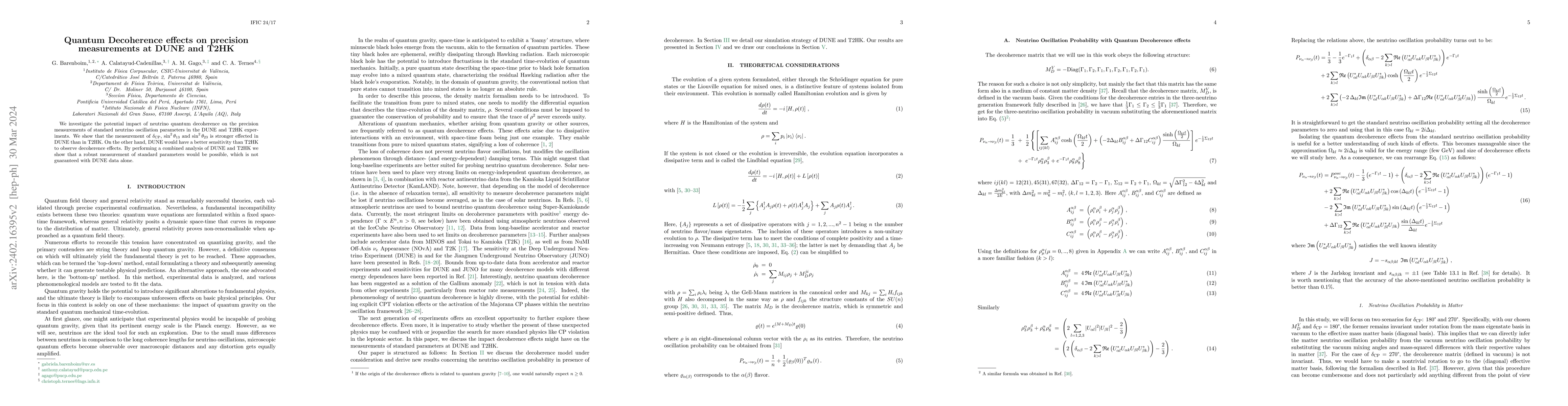 Thumbnail for Quantum Decoherence effects on precision measurements at DUNE and T2HK