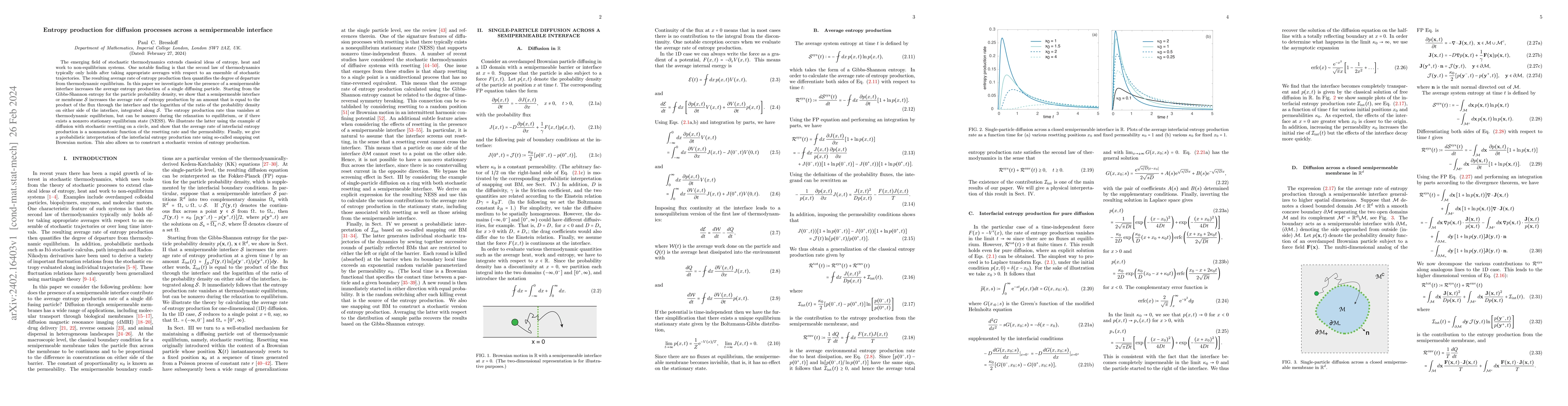 Thumbnail for Entropy production for diffusion processes across a semipermeable
  interface