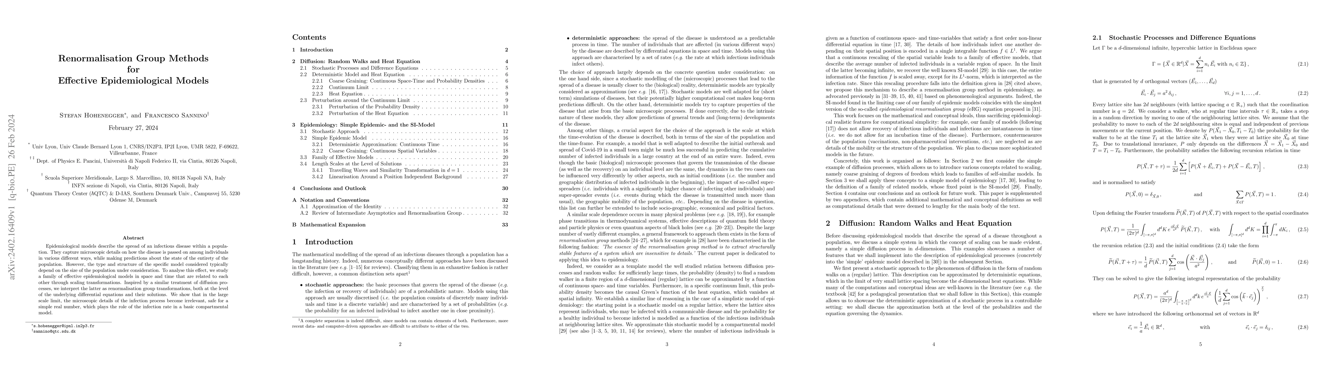 Thumbnail for Renormalisation Group Methods for Effective Epidemiological Models