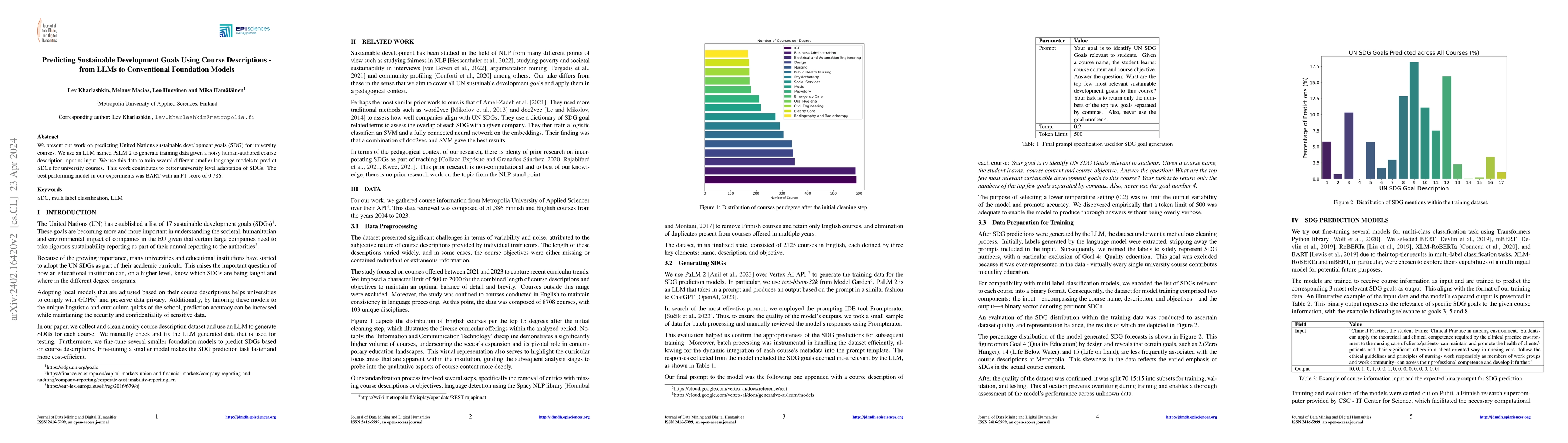 Thumbnail for Predicting Sustainable Development Goals Using Course Descriptions --
  from LLMs to Conventional Foundation Models