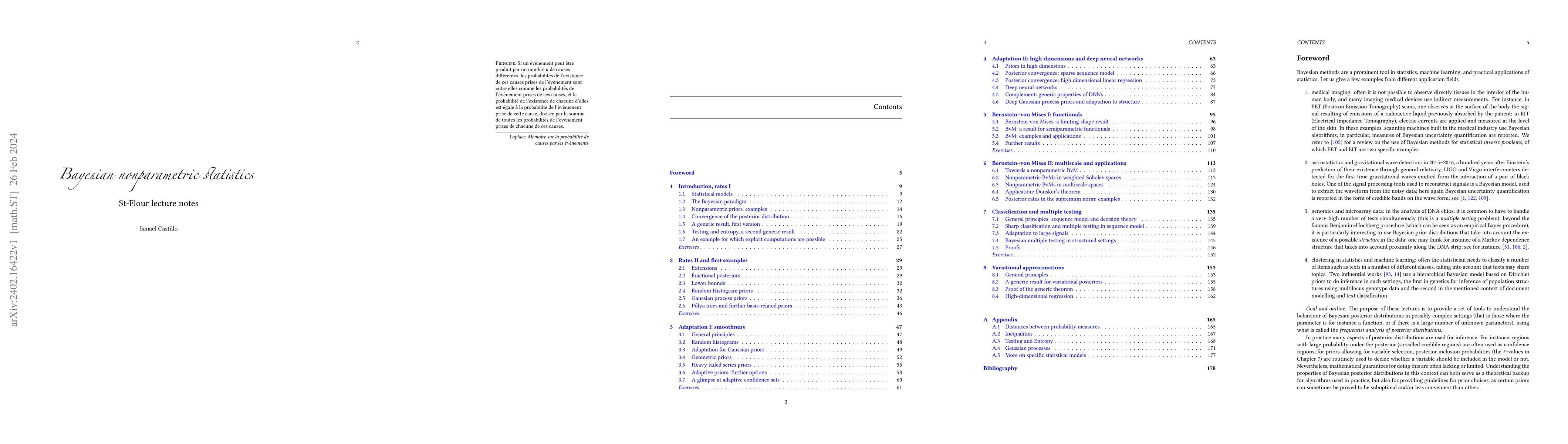 Thumbnail for Bayesian nonparametric statistics, St-Flour lecture notes