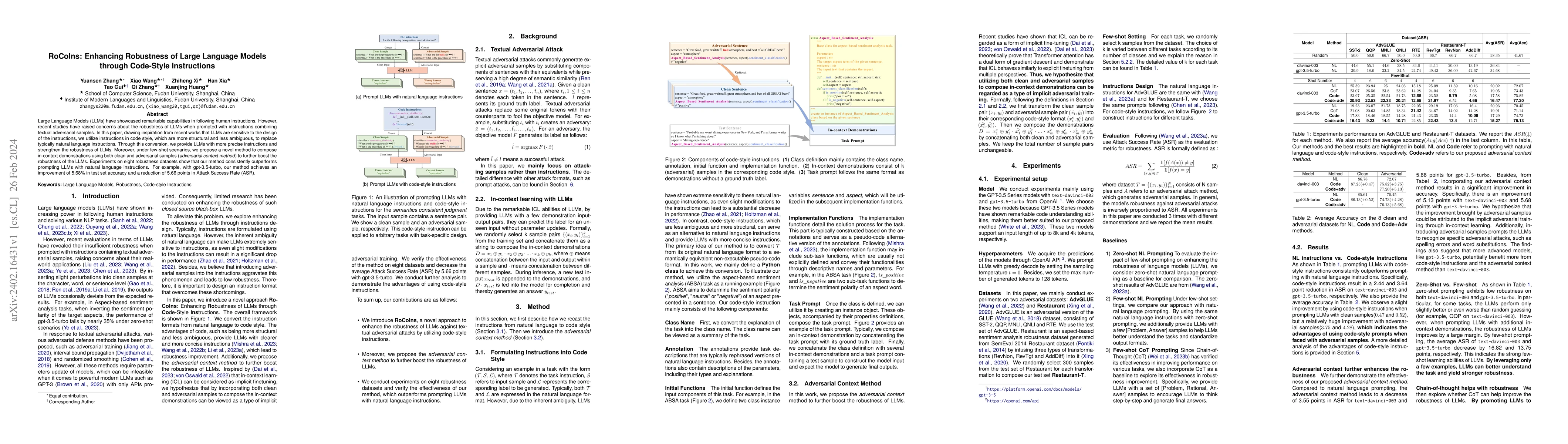 Thumbnail for RoCoIns: Enhancing Robustness of Large Language Models through
  Code-Style Instructions