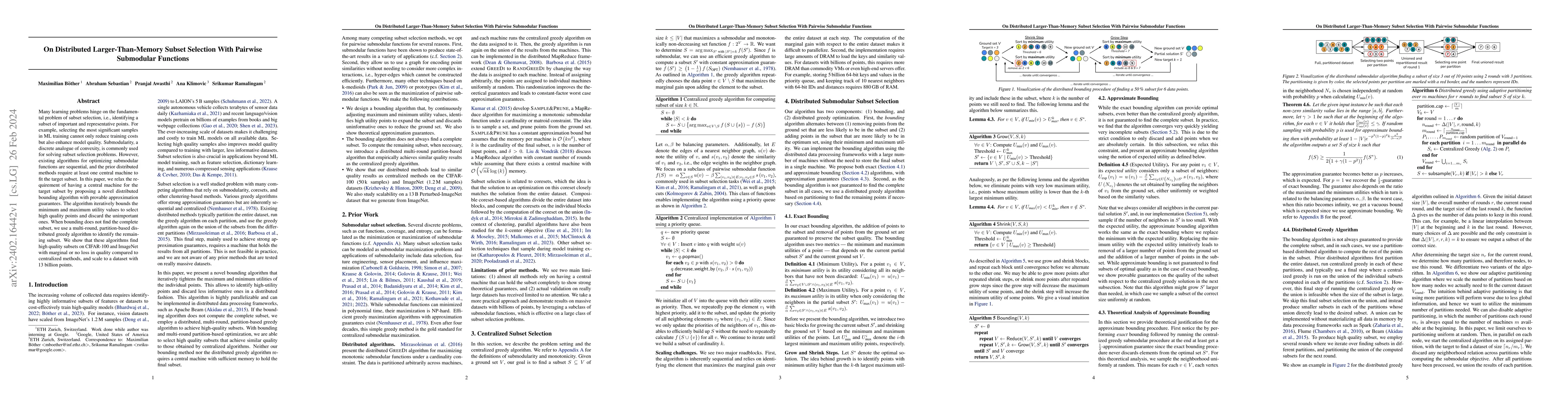 Thumbnail for On Distributed Larger-Than-Memory Subset Selection With Pairwise
  Submodular Functions