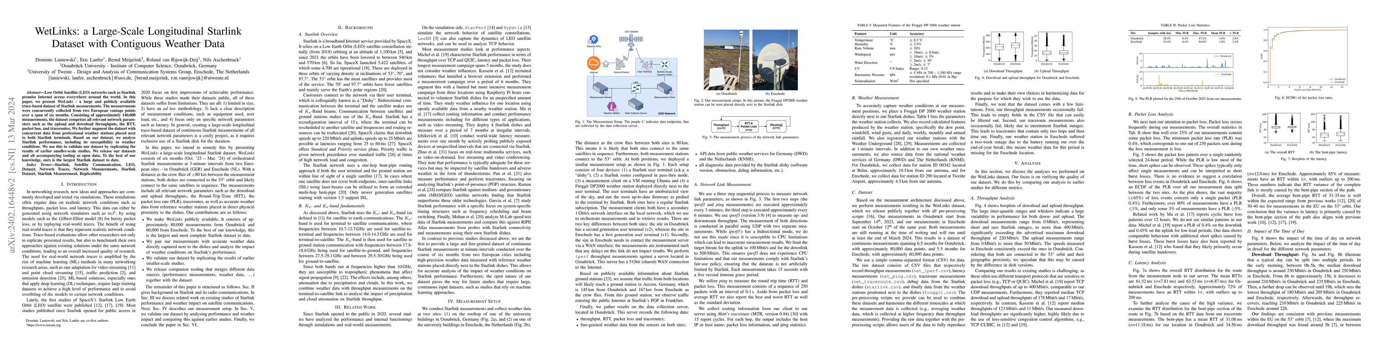 Thumbnail for WetLinks: a Large-Scale Longitudinal Starlink Dataset with Contiguous
  Weather Data