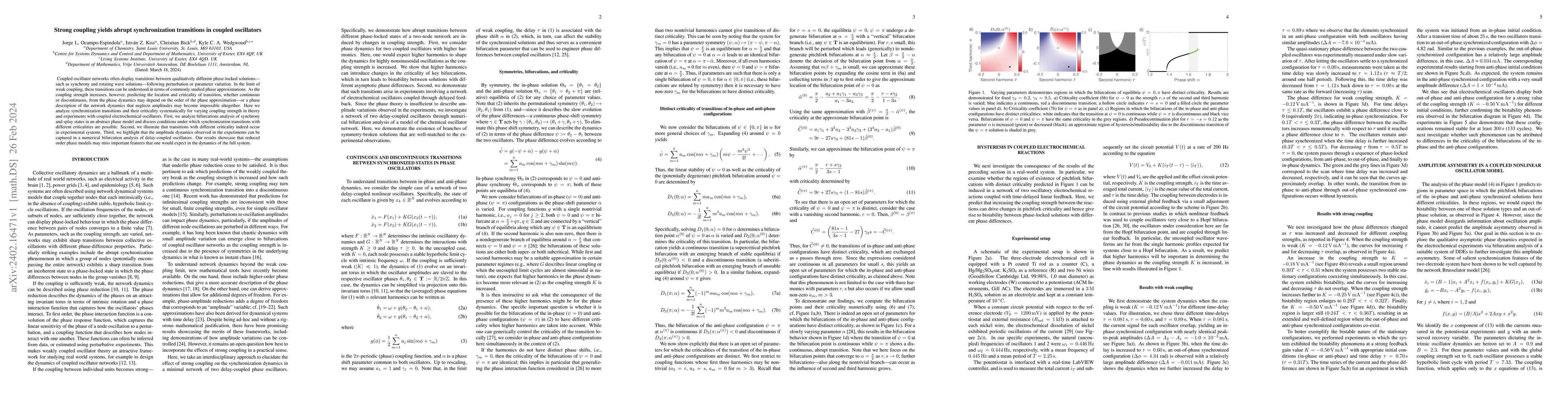 Thumbnail for Strong coupling yields abrupt synchronization transitions in coupled
  oscillators
