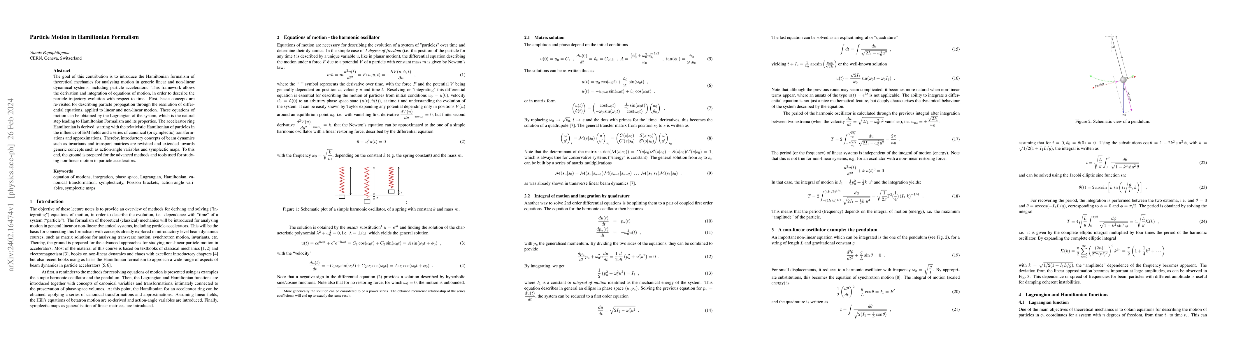 Thumbnail for Particle Motion in Hamiltonian Formalism