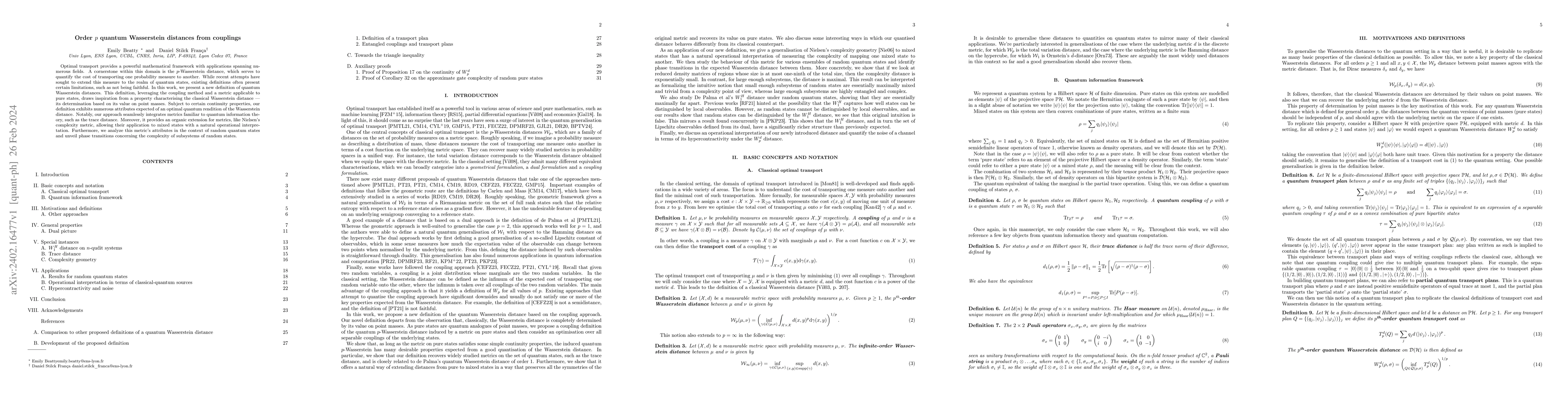 Thumbnail for Order $p$ quantum Wasserstein distances from couplings