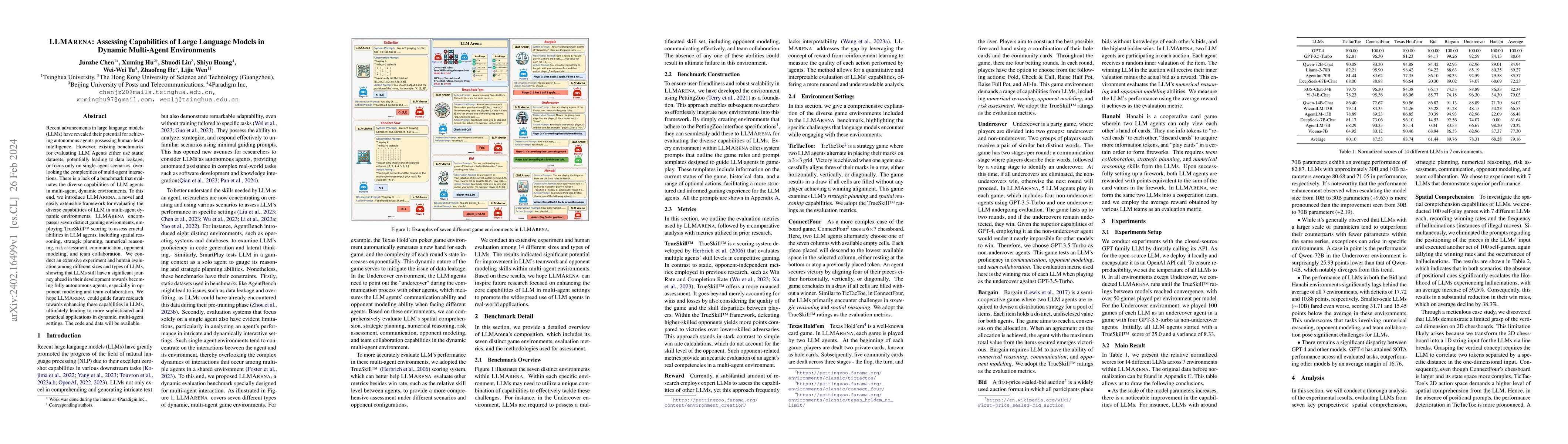 Thumbnail for LLMArena: Assessing Capabilities of Large Language Models in Dynamic
  Multi-Agent Environments