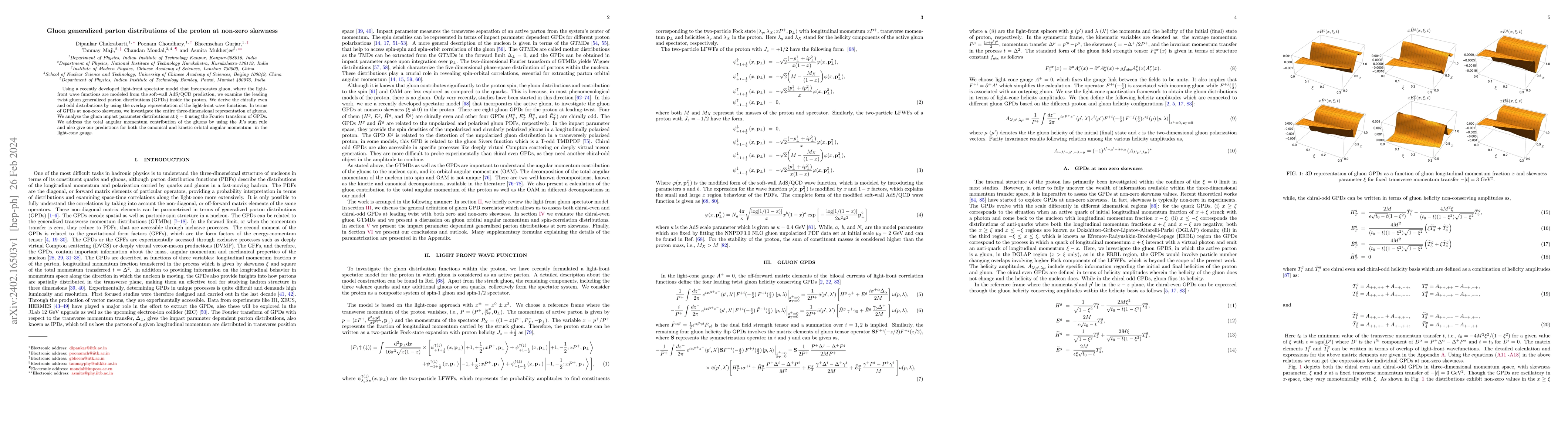 Thumbnail for Gluon generalized parton distributions of the proton at non-zero
  skewness