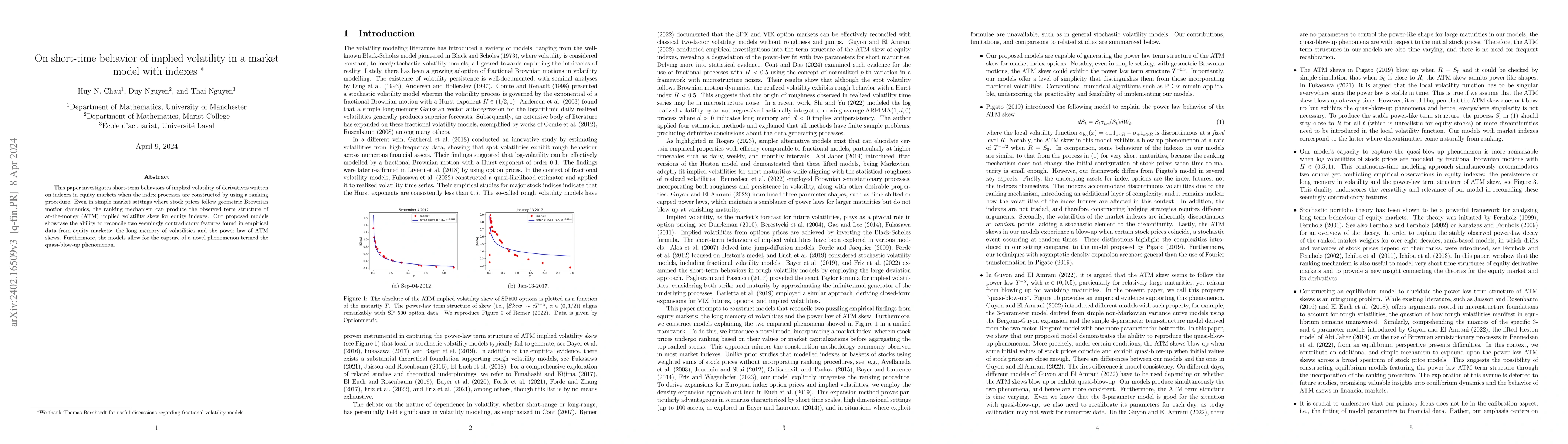 Thumbnail for On short-time behavior of implied volatility in a market model with
  indexes
