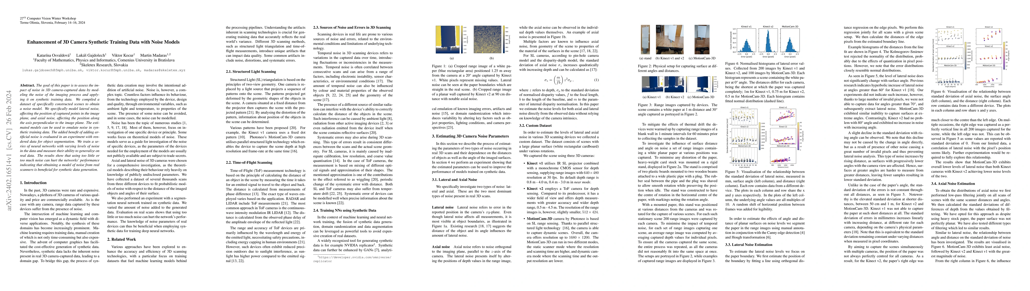 Thumbnail for Enhancement of 3D Camera Synthetic Training Data with Noise Models