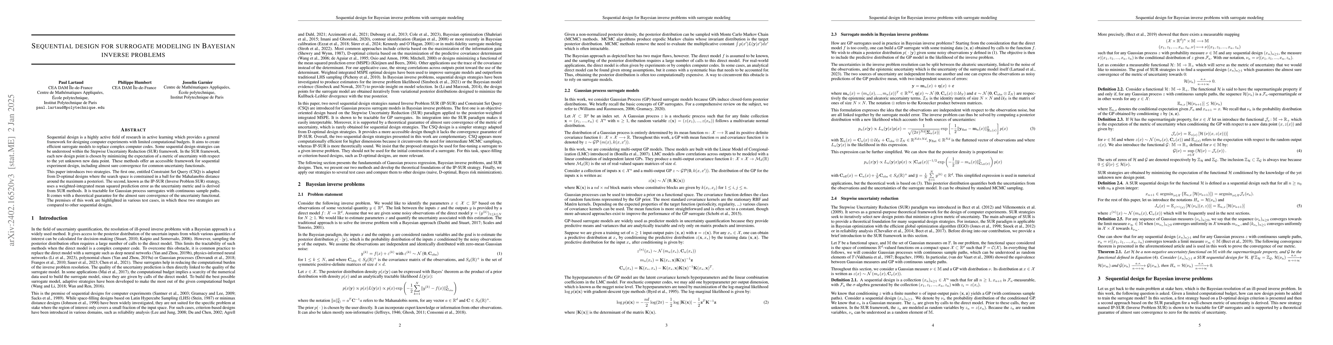 Thumbnail for Sequential design for surrogate modeling in Bayesian inverse problems