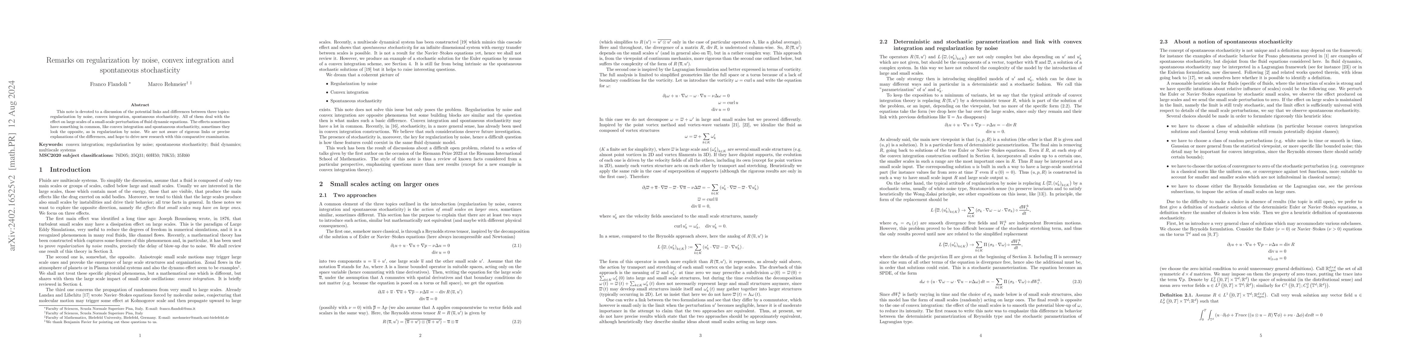Thumbnail for Remarks on regularization by noise, convex integration and spontaneous
  stochasticity
