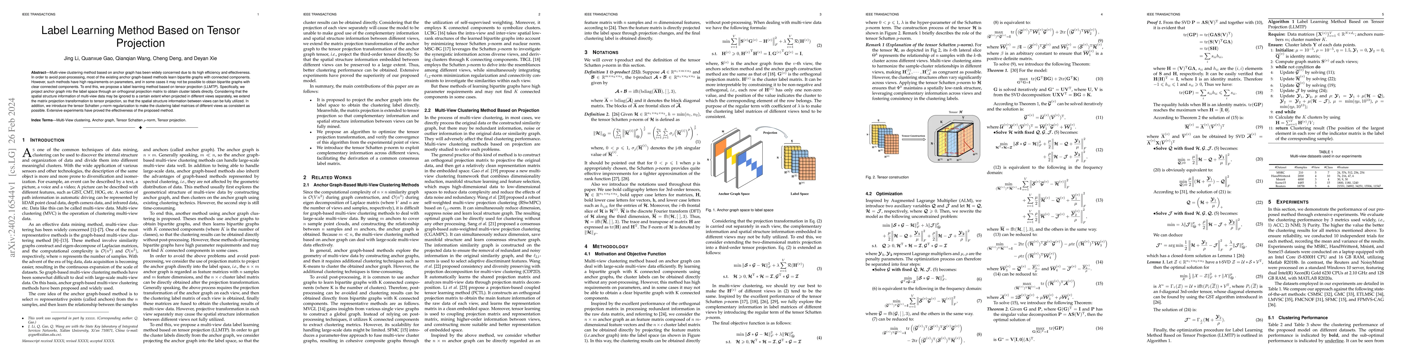 Thumbnail for Label Learning Method Based on Tensor Projection