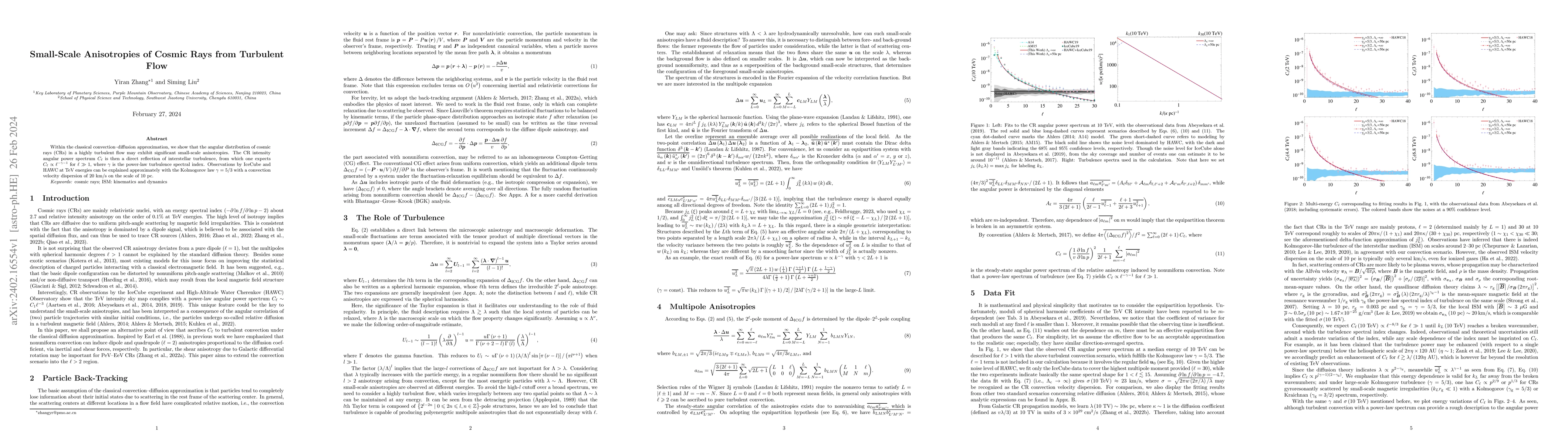 Thumbnail for Small-Scale Anisotropies of Cosmic Rays from Turbulent Flow