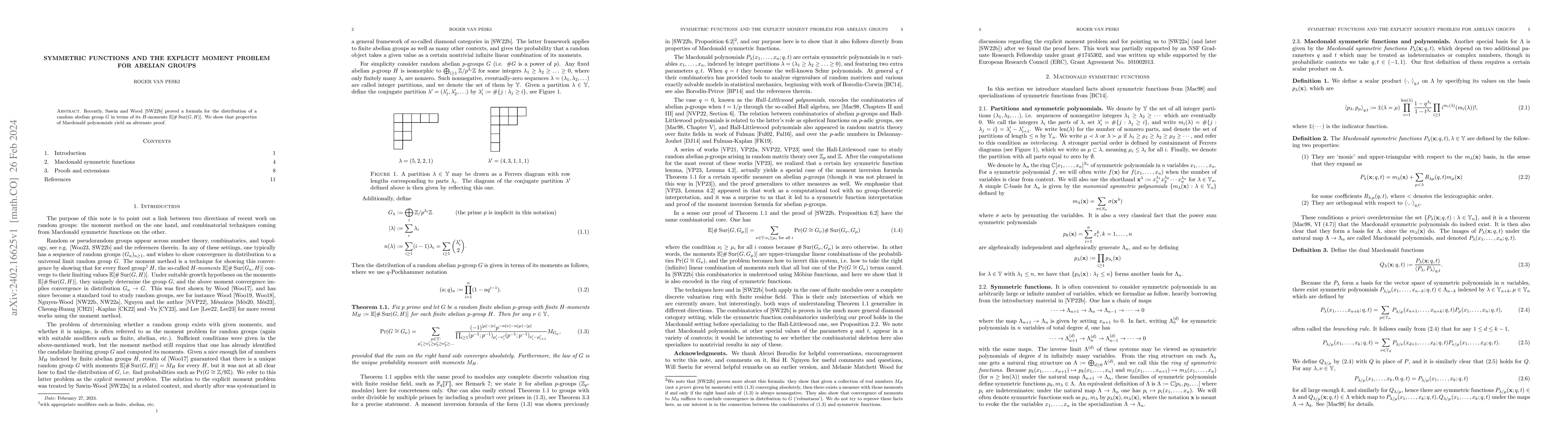 Thumbnail for Symmetric functions and the explicit moment problem for abelian groups