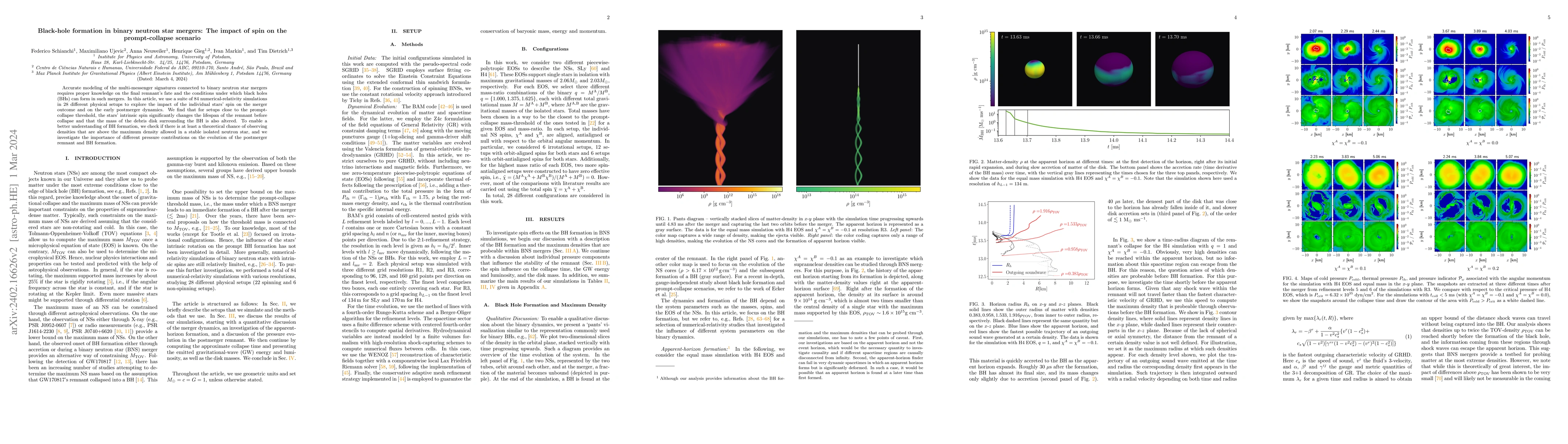 Thumbnail for Black-hole formation in binary neutron star mergers: The impact of spin
  on the prompt-collapse scenario