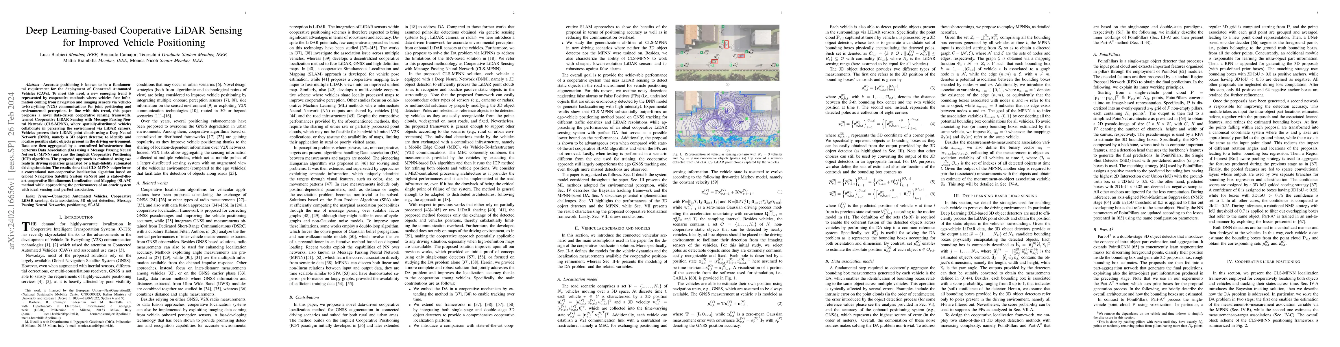 Thumbnail for Deep Learning-based Cooperative LiDAR Sensing for Improved Vehicle
  Positioning