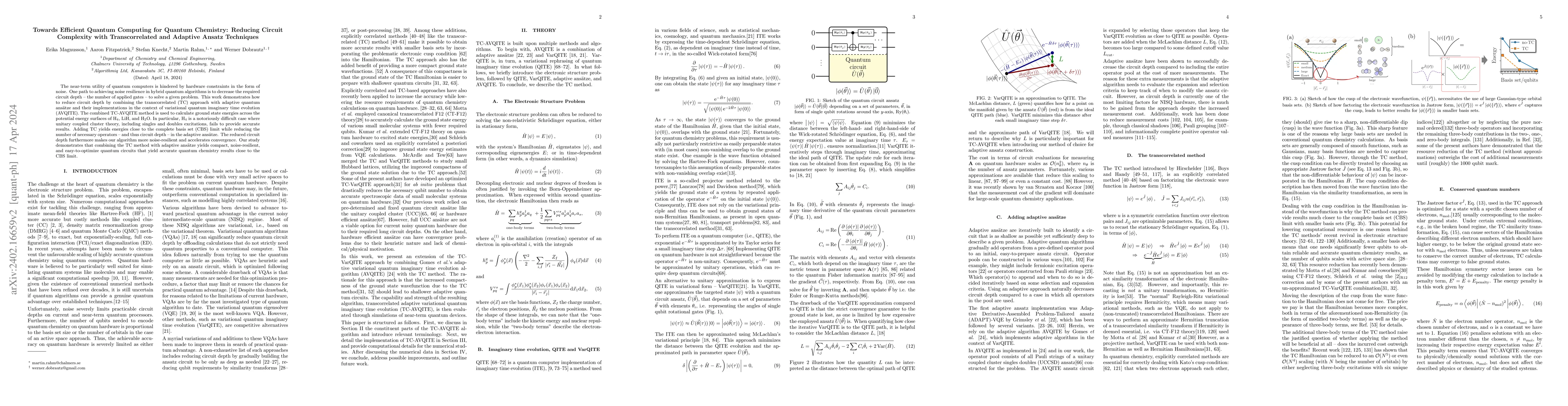 Thumbnail for Towards Efficient Quantum Computing for Quantum Chemistry: Reducing
  Circuit Complexity with Transcorrelated and Adaptive Ansatz Techniques