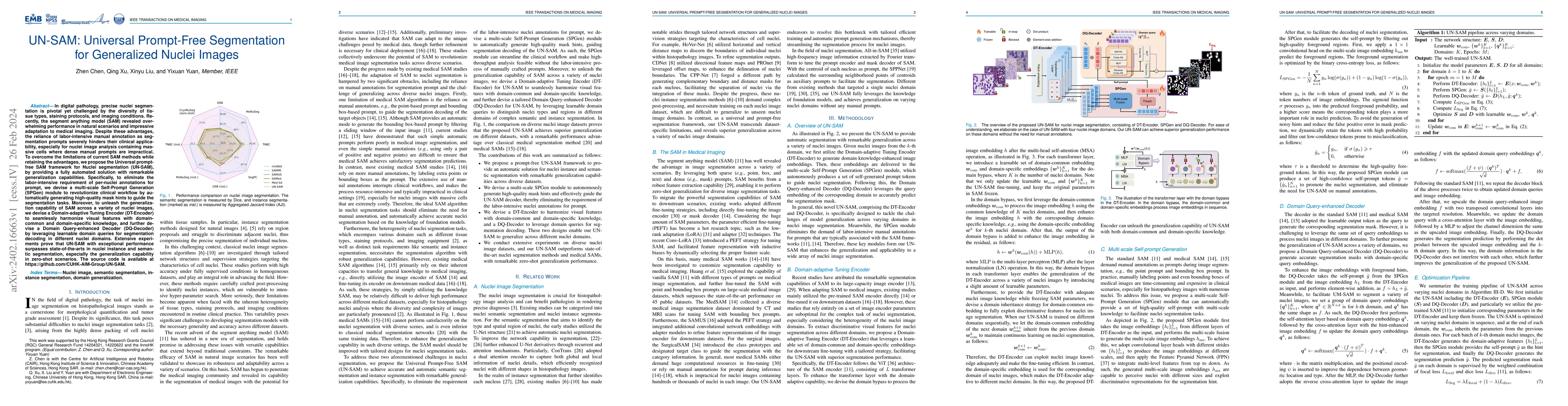 Thumbnail for UN-SAM: Universal Prompt-Free Segmentation for Generalized Nuclei Images