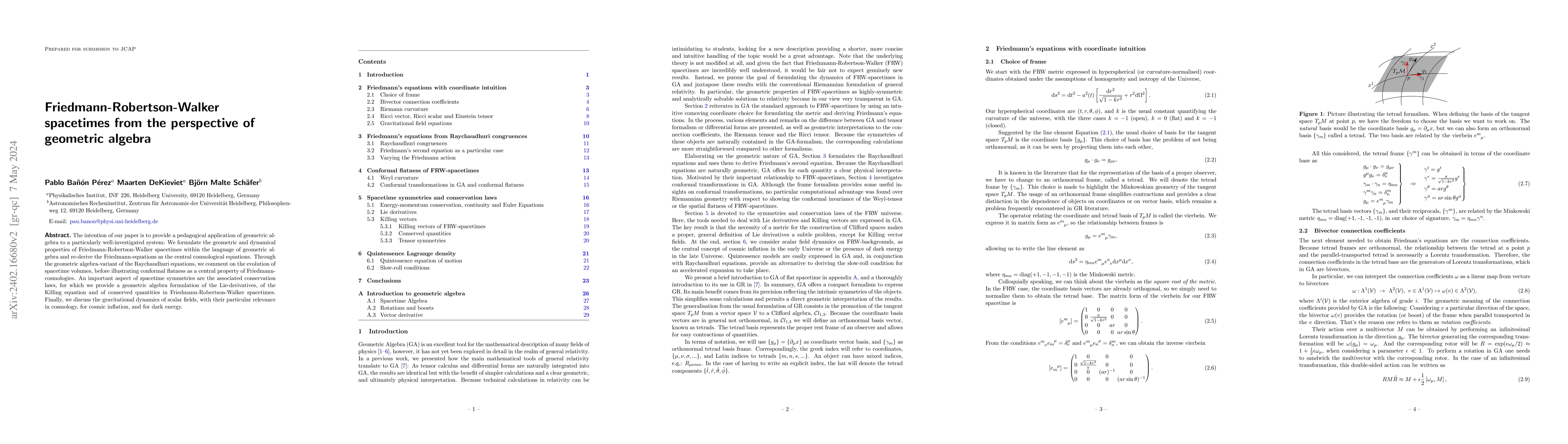 Thumbnail for Friedmann-Robertson-Walker spacetimes from the perspective of geometric
  algebra