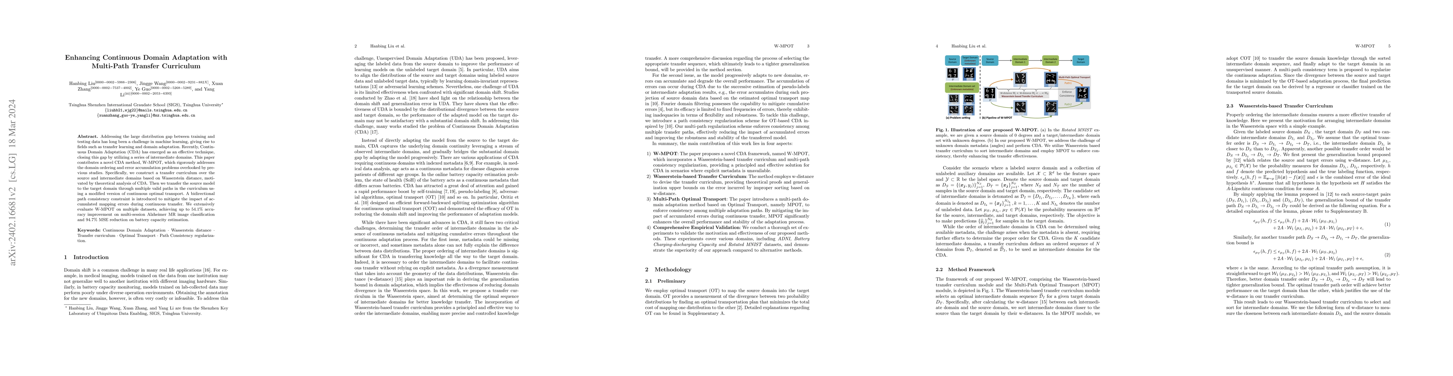 Thumbnail for Enhancing Continuous Domain Adaptation with Multi-Path Transfer
  Curriculum