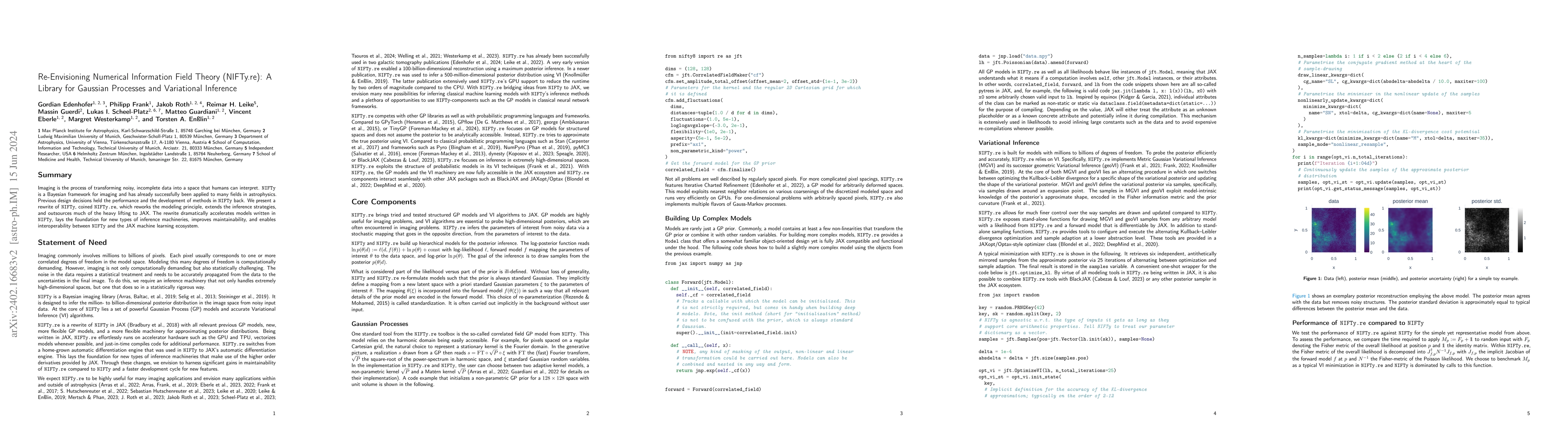 Thumbnail for Re-Envisioning Numerical Information Field Theory (NIFTy.re): A Library
  for Gaussian Processes and Variational Inference