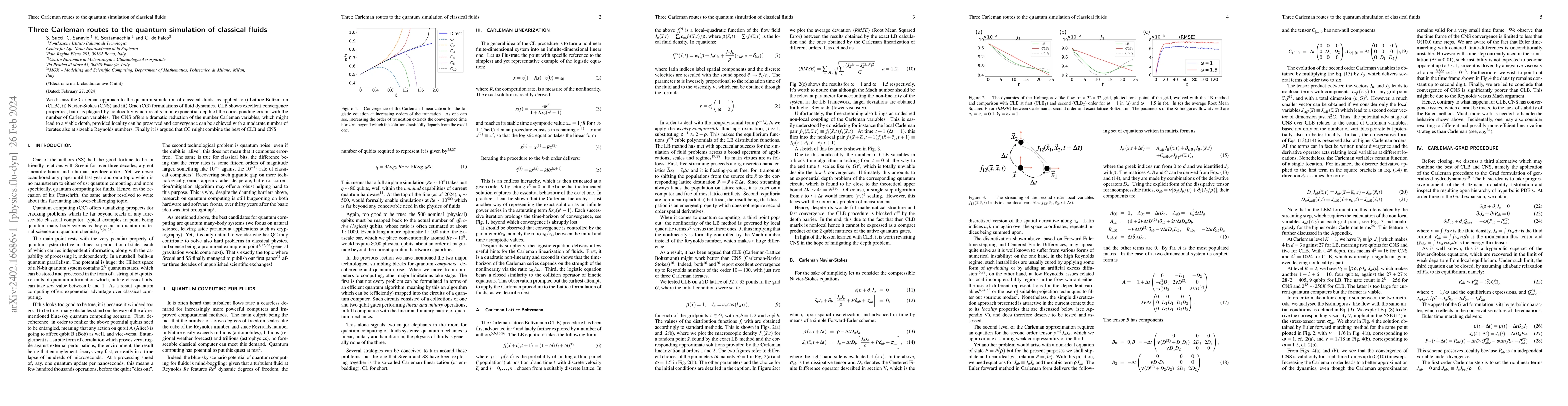 Thumbnail for Three Carleman routes to the quantum simulation of classical fluids