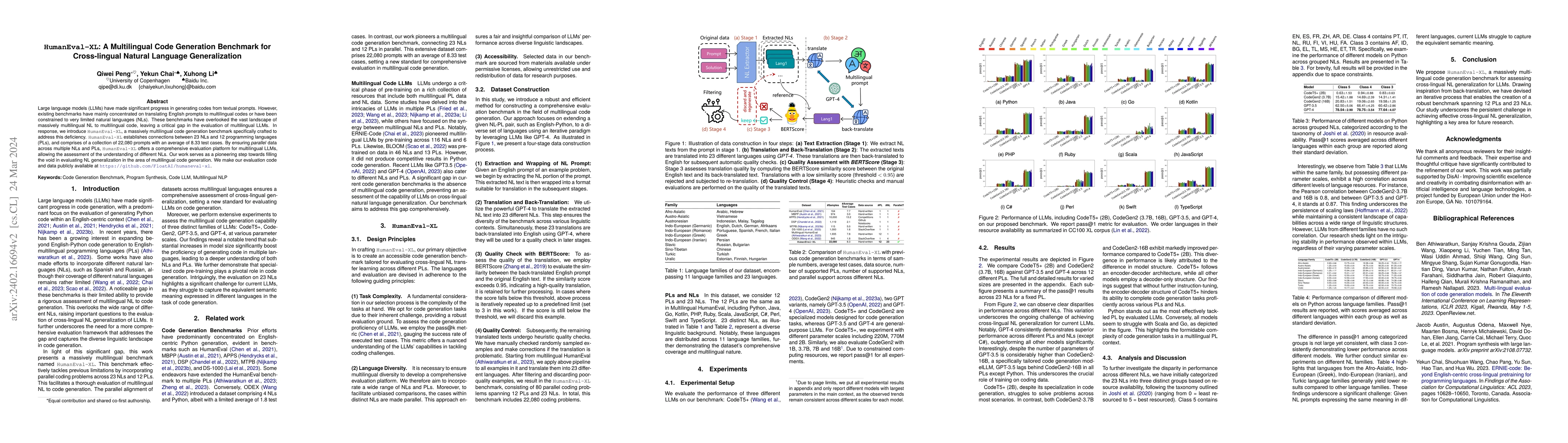 Thumbnail for HumanEval-XL: A Multilingual Code Generation Benchmark for Cross-lingual
  Natural Language Generalization