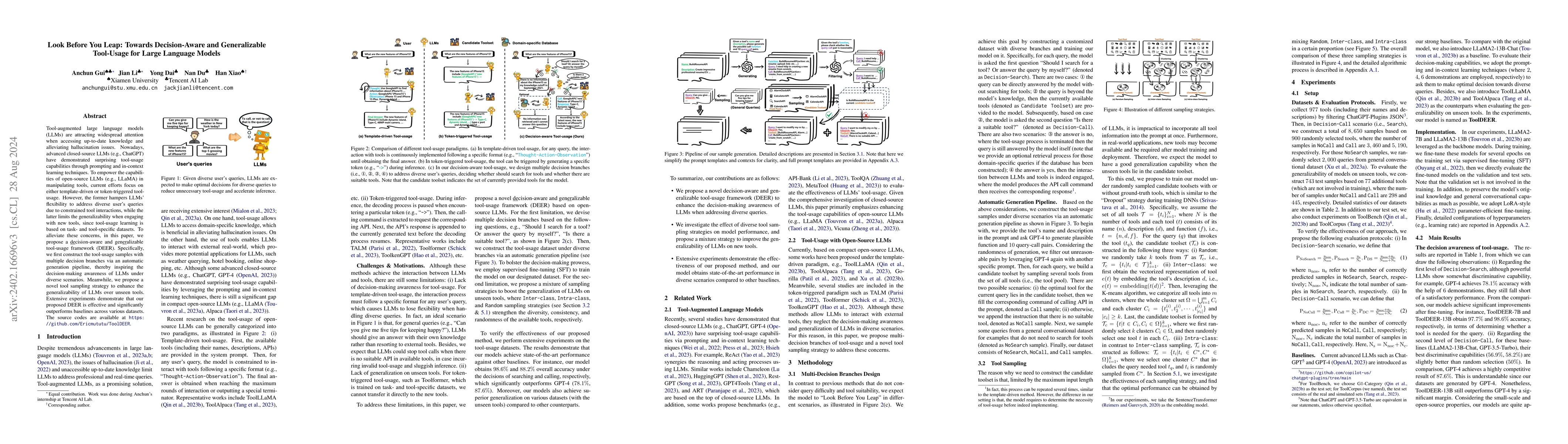 Thumbnail for Look Before You Leap: Towards Decision-Aware and Generalizable
  Tool-Usage for Large Language Models