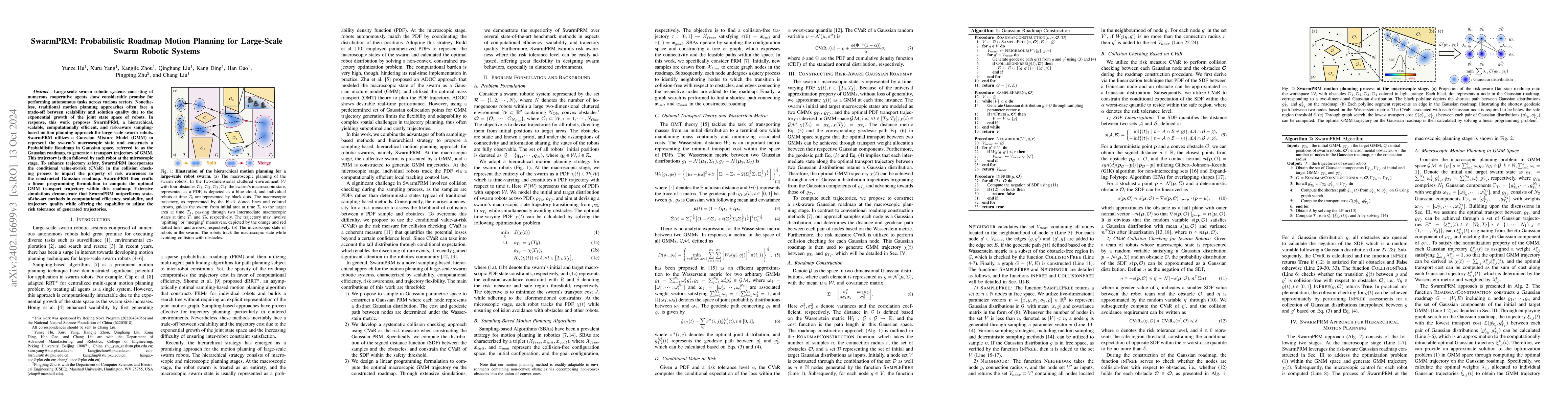Thumbnail for SwarmPRM: Probabilistic Roadmap Motion Planning for Large-Scale Swarm
  Robotic Systems