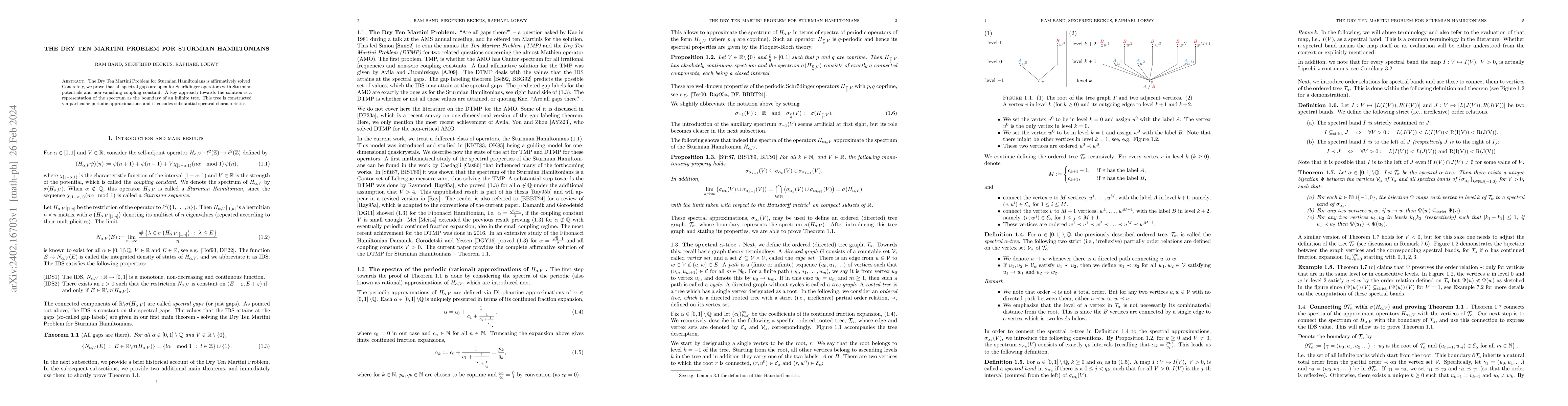 Thumbnail for The Dry Ten Martini Problem for Sturmian Hamiltonians