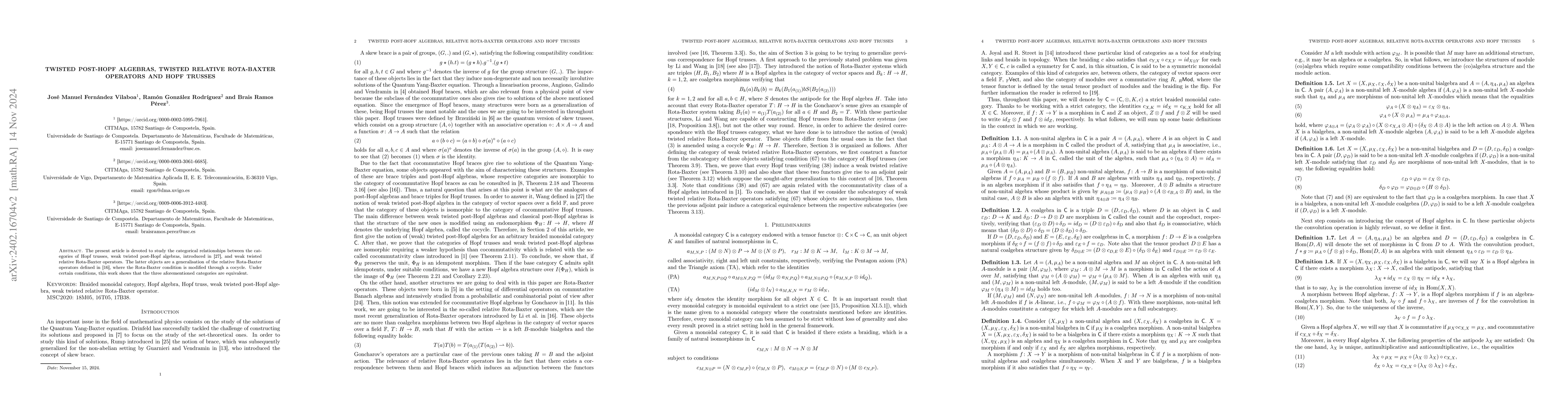 Thumbnail for Twisted post-Hopf algebras, twisted relative Rota-Baxter operators and
  Hopf trusses