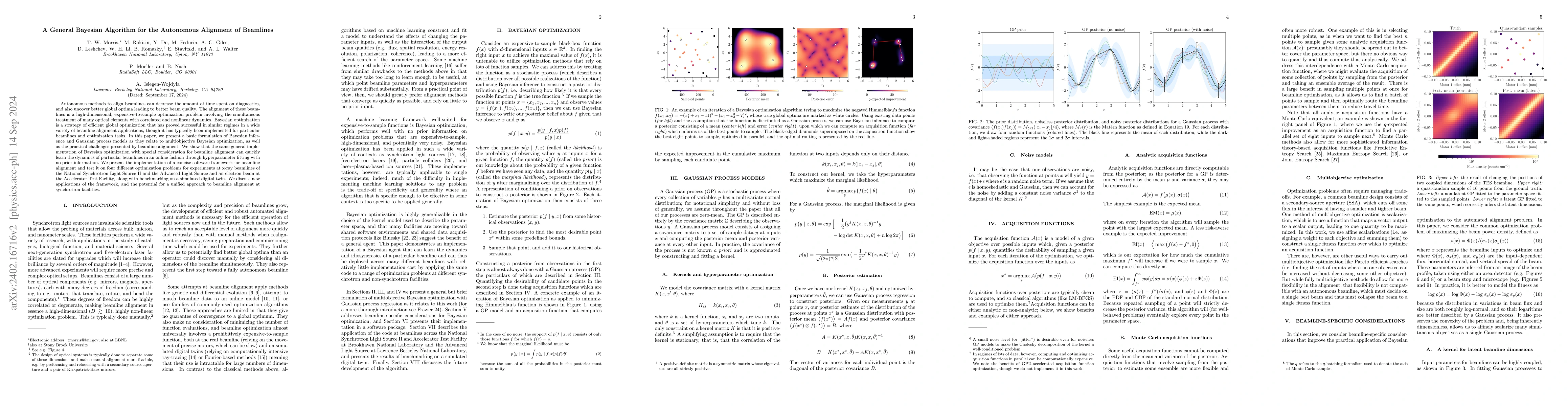 Thumbnail for A General Bayesian Algorithm for the Autonomous Alignment of Beamlines