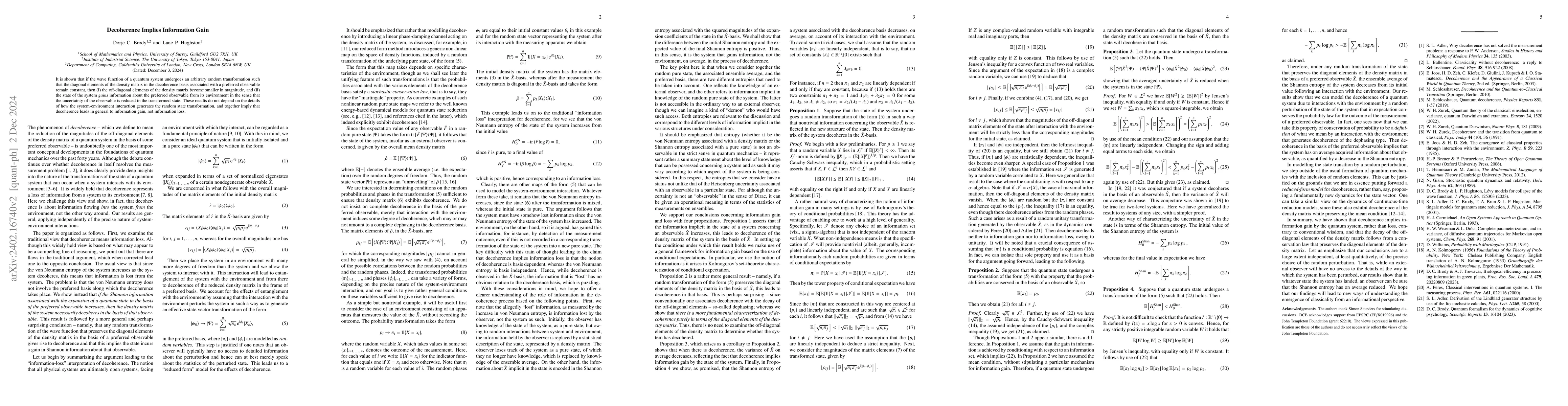 Thumbnail for Decoherence Implies Information Gain