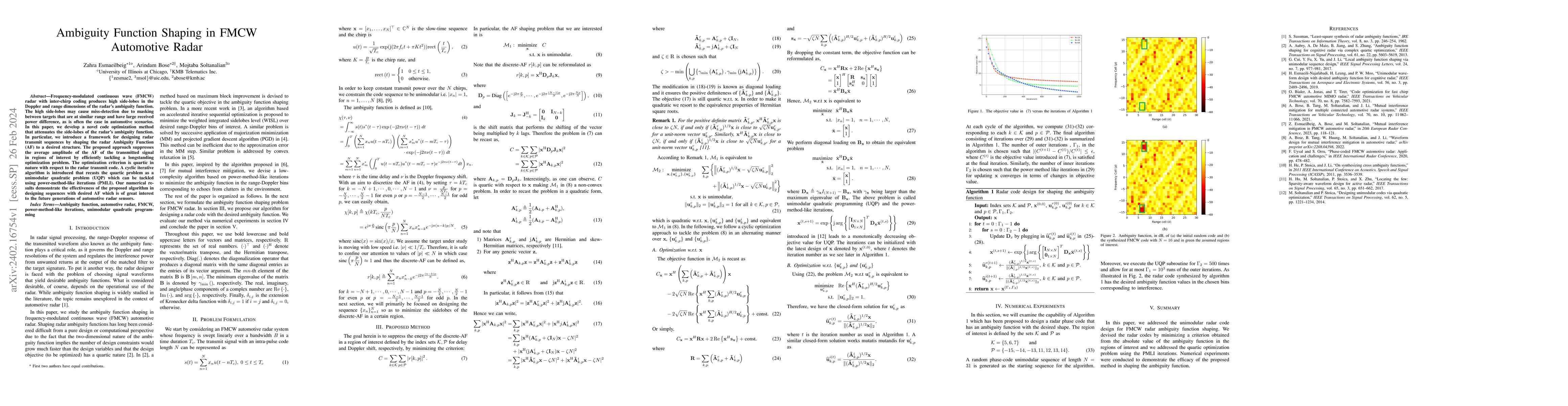 Thumbnail for Ambiguity Function Shaping in FMCW Automotive Radar