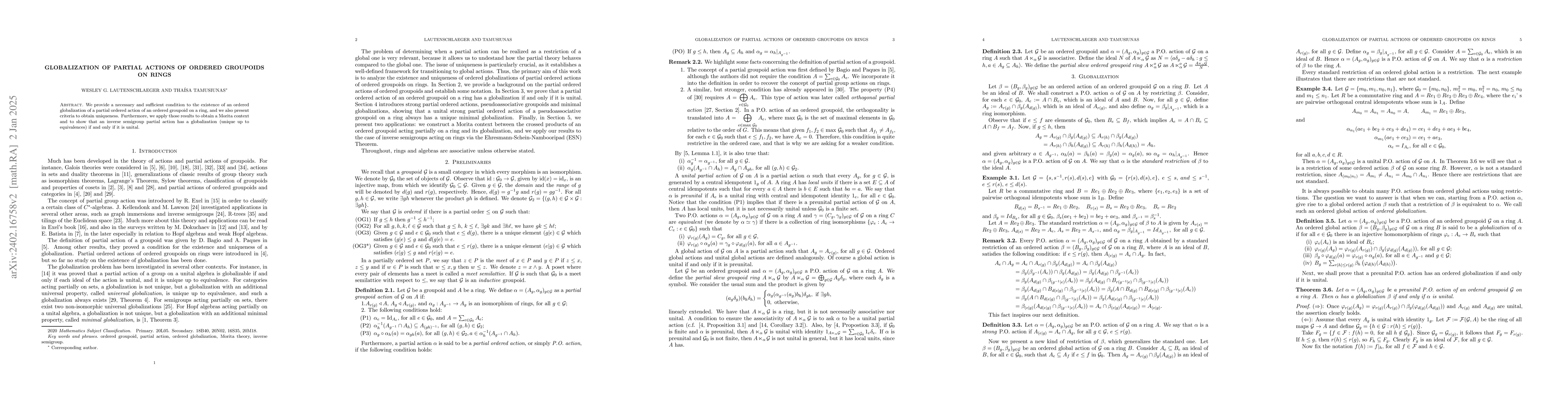 Thumbnail for Globalization of Partial Actions of Ordered Groupoids on Rings